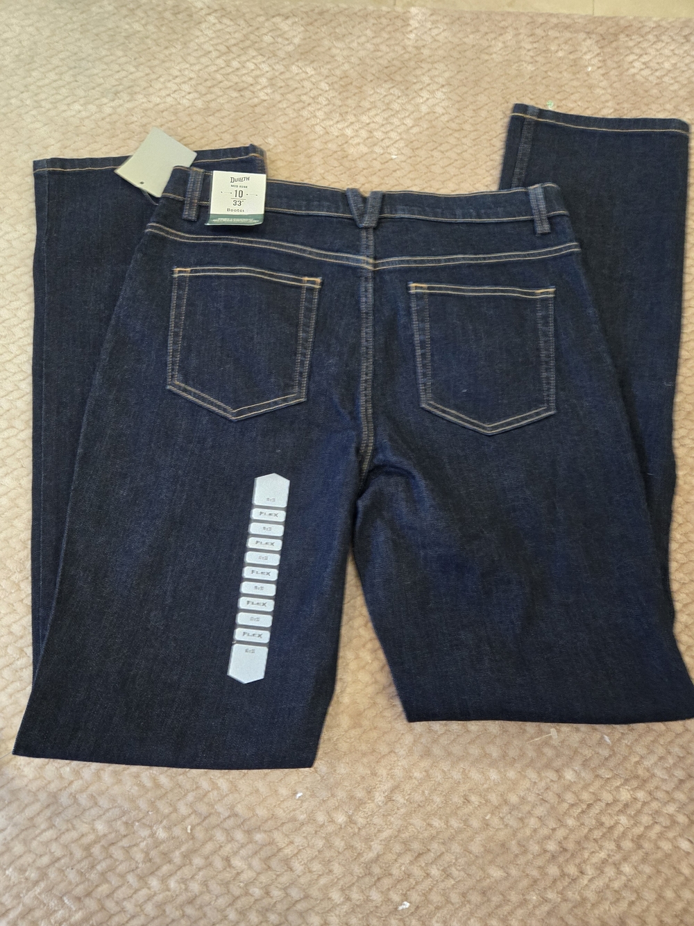 NWT Duluth Trading DuluthFlex Mid Rise Bootcut Jeans 10x33 Dark Wash - Picture 14 of 16